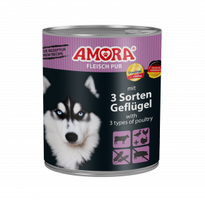 AMORA Dog Pur 3 Sorten Geflügel 800gD